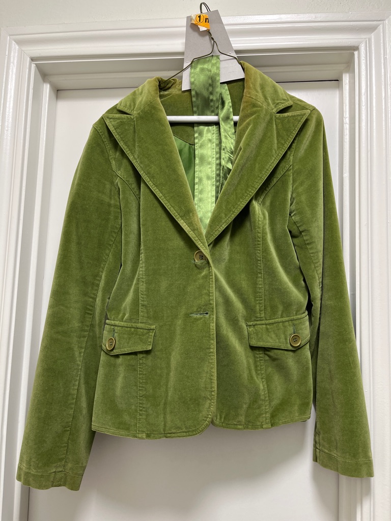 Women’s Green Velvet Blazer Jacket